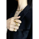 Fashion New Arrival 26 Letters Adjustable Gold Plated Ring