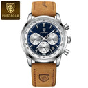 POEDAGAR Chronograph Watch Elegant Waterproof Timepiece