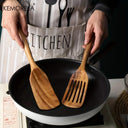 Japanese Wooden Spatula Set - 2PCS Non-Stick Cooking Spoons