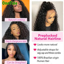 250 Density Deep Wave Lace Front Curly Human Hair Wig