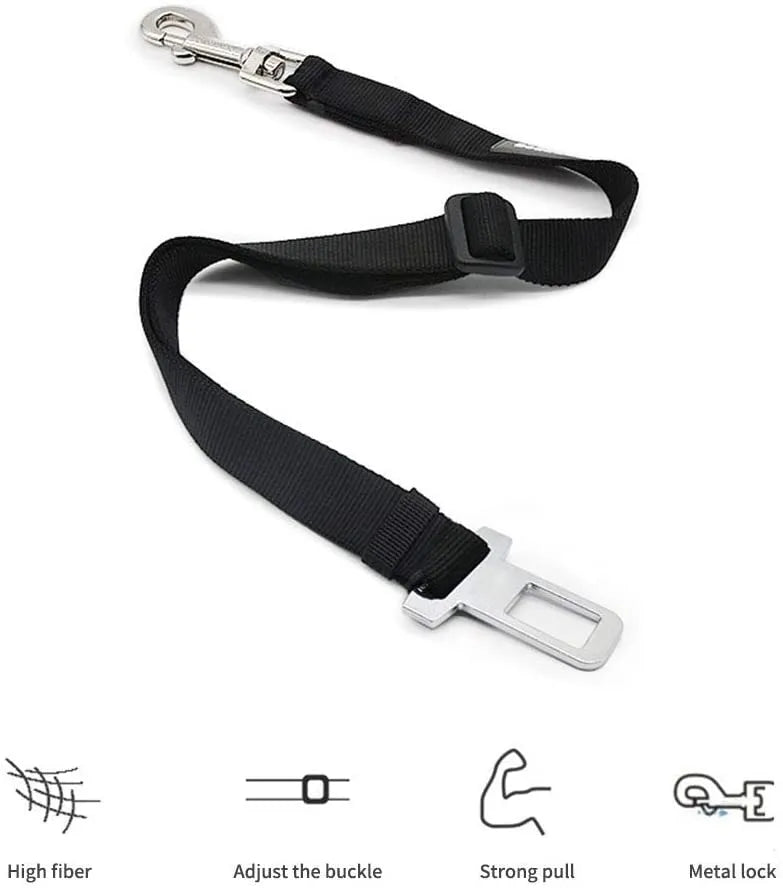 Adjustable Nylon Pet Car Safety Belt with Swivel Snap - Dog Cat Vehicle Harness Clip Collar Accessory  ourlum.com   