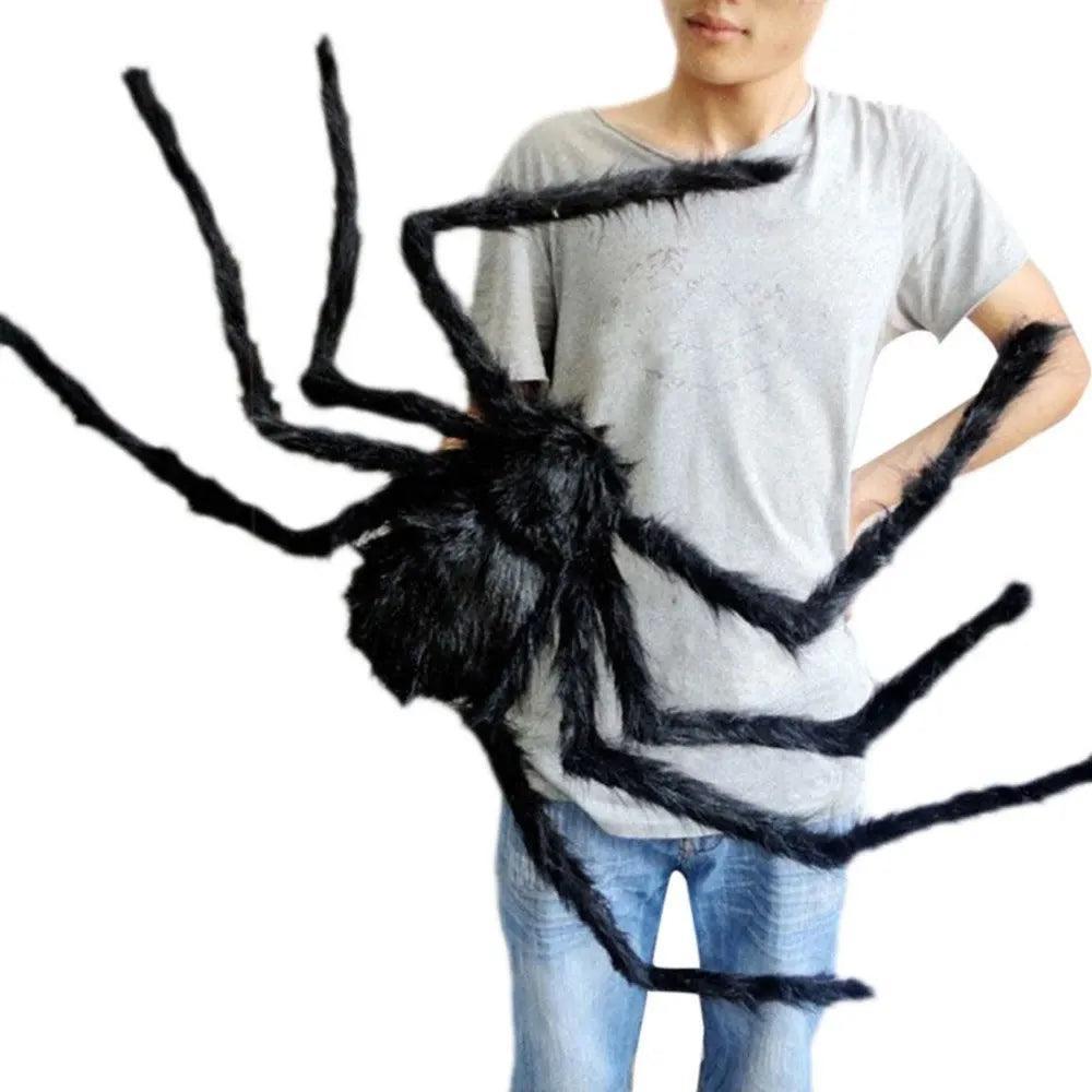 Giant Black Plush Spider Toy for Halloween Decor and Party Props  ourlum.com   