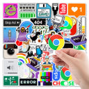 404 Network Error Cartoon Programming Sticker Pack - DIY Laptop Car Waterproof Decals  ourlum.com   