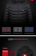 Smart Charging Down Cotton Jacket for Stylish Warmth