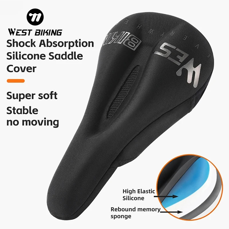 Comfortable Waterproof Bicycle Saddle Cover with Shock Absorption Gel Memory Foam for Road and MTB Bikes