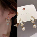 Chic Korean Claw Stud Earrings with Irregular Pearls