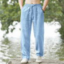 Men's Beach Pants Joggers Cotton Linen Casual Sweatpants