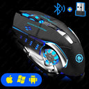 Wireless RGB Gaming Mouse: Quiet Bluetooth PC Gamer Mouse with Ergonomic Design  ourlum.com Black  