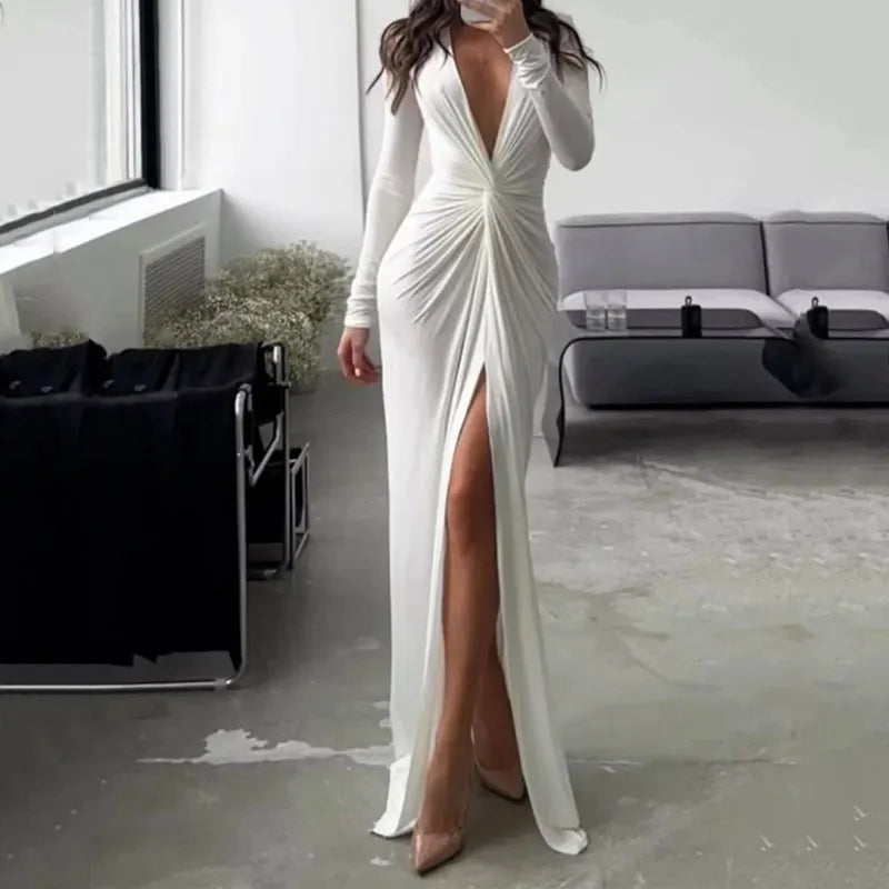Allure and Grace: Luxurious Designer Bodycon Dress for Women - Chic and Daring Evening Outfit  OurLum.com White  LYQ155 4XL 