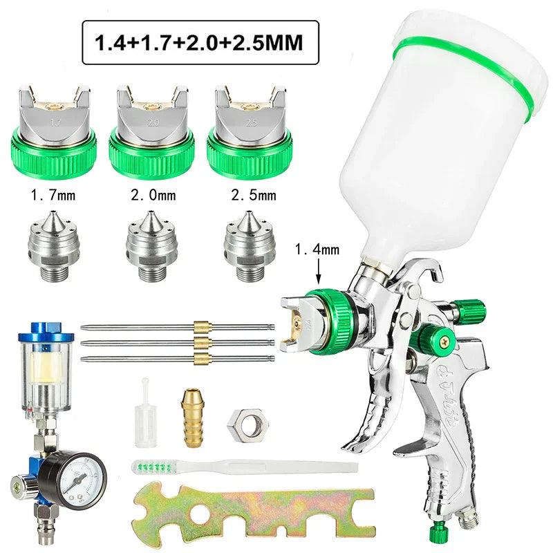 HVLP Professional Spray Gun 1.4/1.7/2.0/2.5mm Steel Nozzle Gravity Spray Gun Portable Car Paint Spray Gun DIY Spray Paint Kit  ourlum.com   