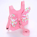 Children's Anti Loss Bags Belt with Traction Rope Baby Bags Toddler Leash Walking Safety Backpack Pink