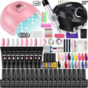 Glamorous Nail Art Kit with UV LED Lamp and Tools Set