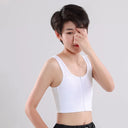 Chest Breast Binder Trans Crop Top Bandage Zipper Bra Tank