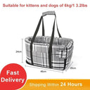 Portable Pet Car Seat Protector & Bed for Small Dogs & Cats  ourlum.com grey plaid 42x20x22cm United State