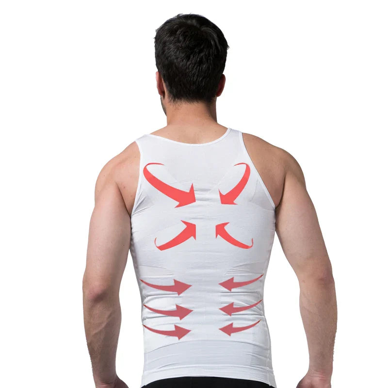 Men's Slimming Compression Vest for Tummy Control & Waist Training - Breathable Shapewear