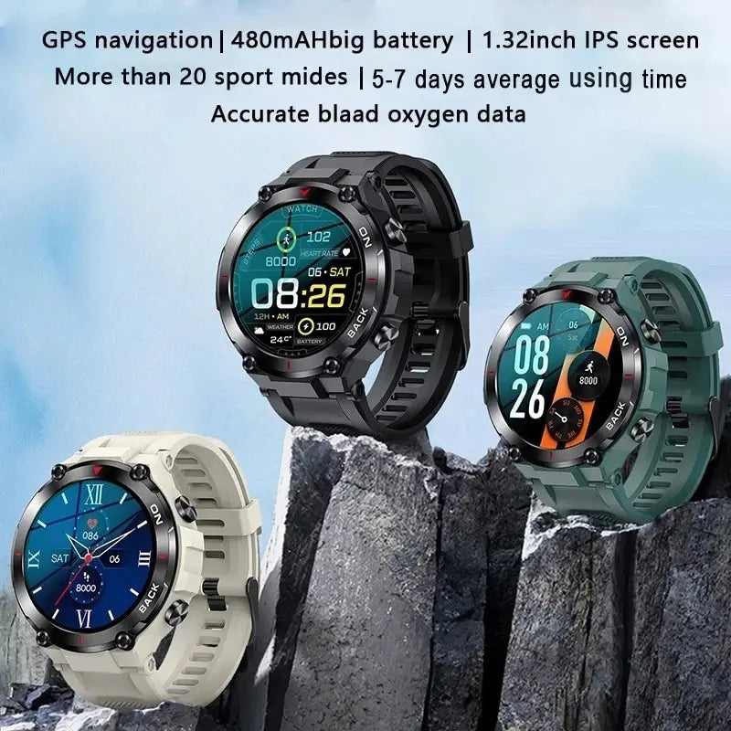 Melanda Military GPS Smartwatch: Ultimate Outdoor Health Monitor  ourlum.com   