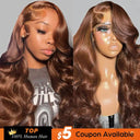 Chocolate Brown Body Wave Lace Front Wig Premium Remy Hair