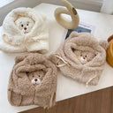 Hat Female Cute Bear Mask One-Piece Knitted Winter Scarf