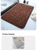 Embossed Pebble Bath Rug Non-Slip Memory Foam Mat 24x17