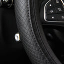 PU Leather Embossed Steering Wheel Cover for 14.5-15 Inches