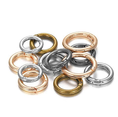Metal O Ring Spring Clasps: DIY Jewelry Making Essentials - 5 Pc Pack
