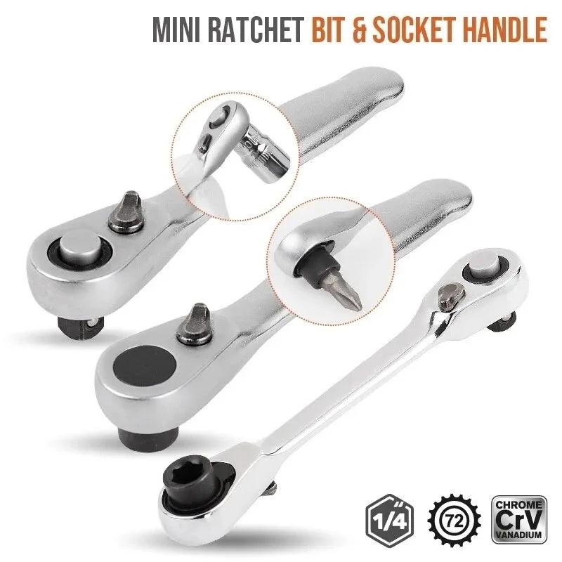 Double-Ended Mini Ratchet Wrench Set: Compact, Durable, High Torque  ourlum.com   