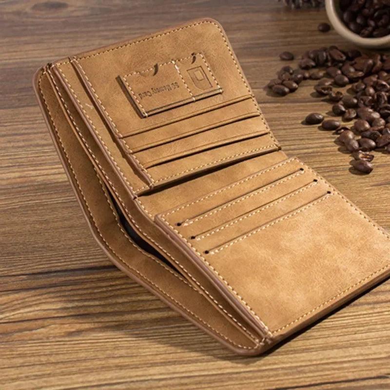 Slim Leather Hipster Wallet: Stylish Billfold with Multiple Compartments