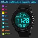 YIKAZE Men's LED Sports Watch with Waterproof Digital Display and Chronograph - Sporty Luxury Timepiece for Men  OurLum.com   