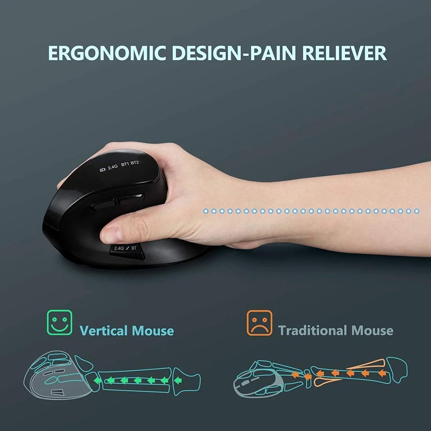 Bluetooth Vertical Wireless Mouse: Ergonomic & Efficient for Tablet Laptop  ourlum.com   