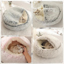 Winter Plush Cat Bed: Cozy Cushion House for Small Dogs