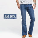 Mens Boot Cut Jeans Slightly Flared Slim Fit Denim Pants