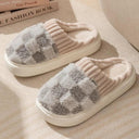 Cozy Plaid Cotton Slippers for Men & Women Warm Stylish