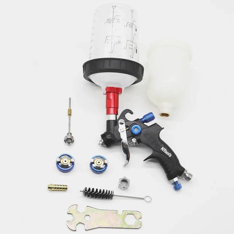 Mini Spray Gun 1.0MM Paint Spray Gun 0.8MM Nozzle Kit 400CC/250CC Tank Air Paint Gun With Paint Mixing Cup And Adapter  ourlum.com   