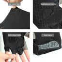 Fingerless Cycling Gloves for Men and Women - Breathable Anti Slip Fitness