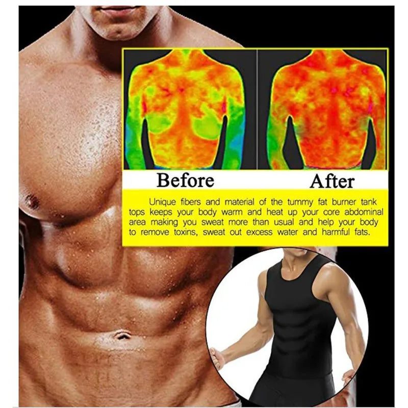 Men's Sauna Sweat Vest for Weight Loss & Body Shaping - Gym Essential Shapewear