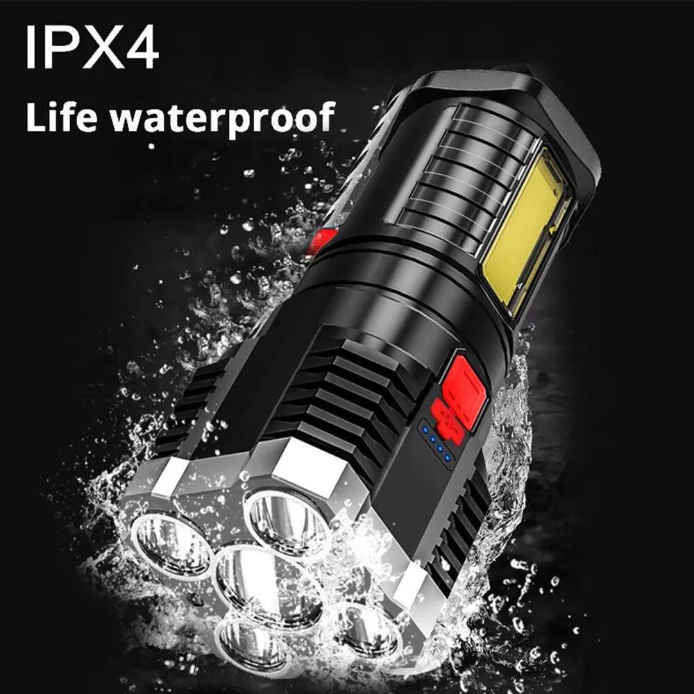 Adventure Pro Rechargeable LED Flashlight with Side Light - 3 Lighting Modes  ourlum.com   