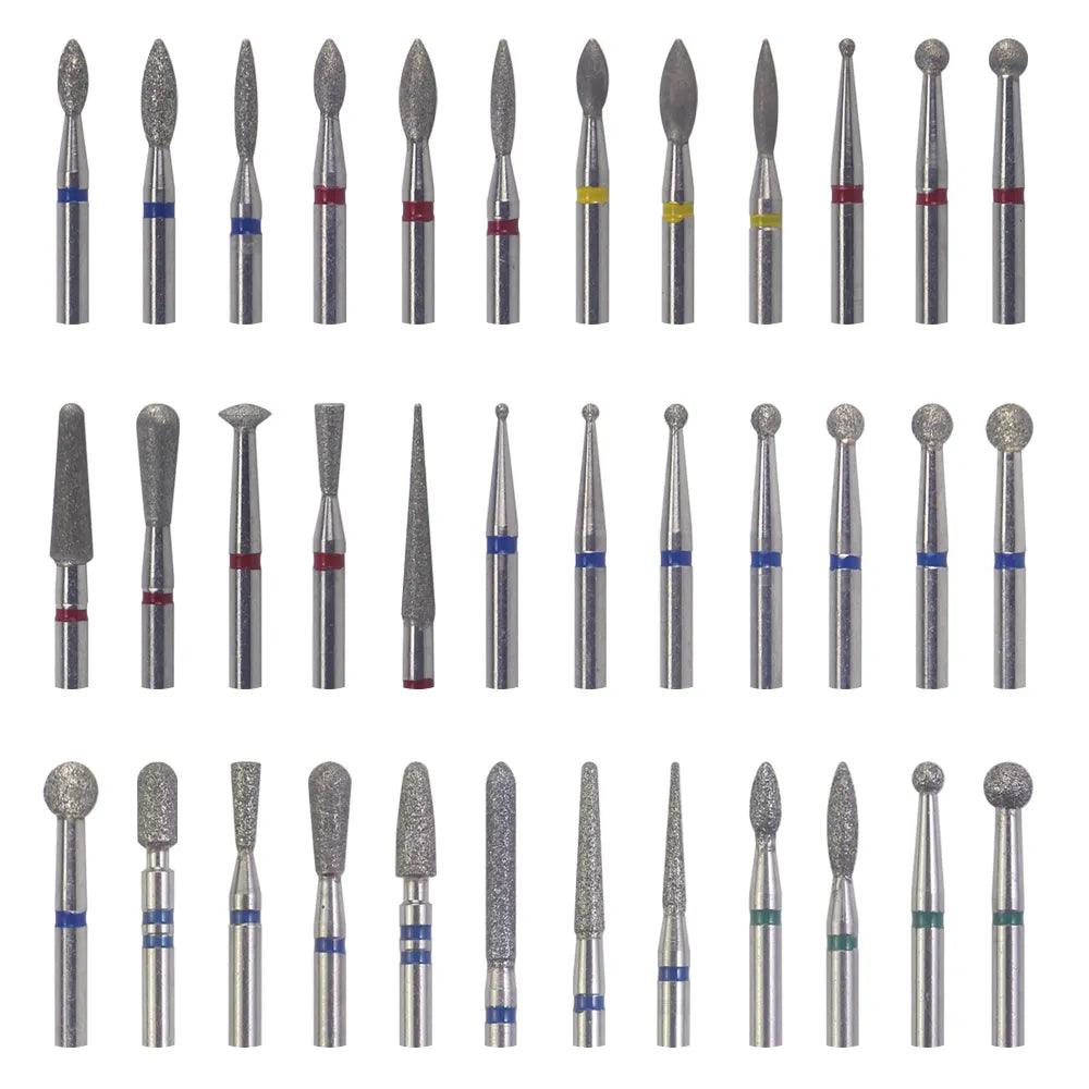 Precision Diamond Nail Drill Bits Set for Professional Nail Care - Cuticle, Acrylic, and Gel Nail Tools  ourlum.com   