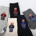 Charming Cartoon Bear Socks - Trendy Comfort for Men