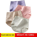 Breathable Cotton High Waist Panties Set Plus Size Comfort