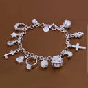 Sterling Silver Chain Bracelet Elegant Party Wedding Gift