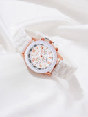 Luxury Women's Silicone Strap Quartz Watch Elegant Timepiece