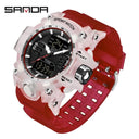 SANDA Men Sports Watch Military Design Upgrade Dual Display