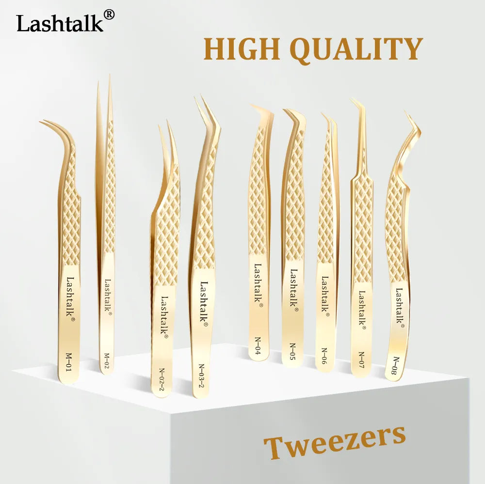 Lashtalk Eyelash Extension Tweezers Makeup Tools From Nagaraku Stainless Steel Non-magnetic Volume FakeLashes Supplies Accurate  ourlum.com   