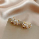 Chic Korean Claw Stud Earrings with Irregular Pearls