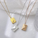 Love Letter Envelope Pendant Necklace Customized Stainless Steel Jewelry for Valentine Day Mother Day Gift