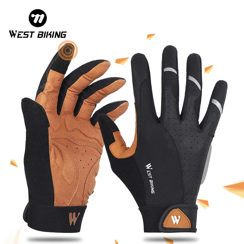 WEST BIKING Cycling Gloves Full Finger Bicycle Sports Gloves Men Women Spring Autumn Gym Motorcycle  Camping Hiking Gloves