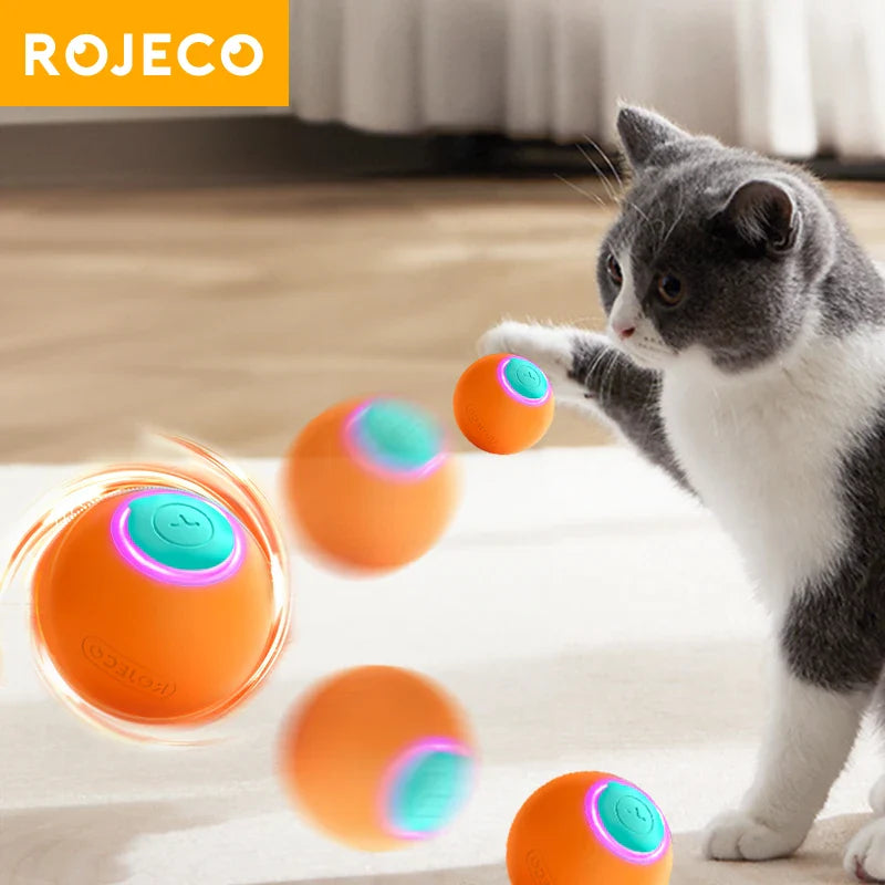 ROJECO Interactive Cat Bouncing Ball Toy: Engaging Exercise for Pets  ourlum.com   