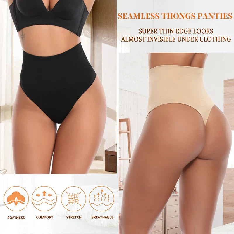 Seamless Tummy Control Thong Shapewear for Women - Invisible Body Shaper