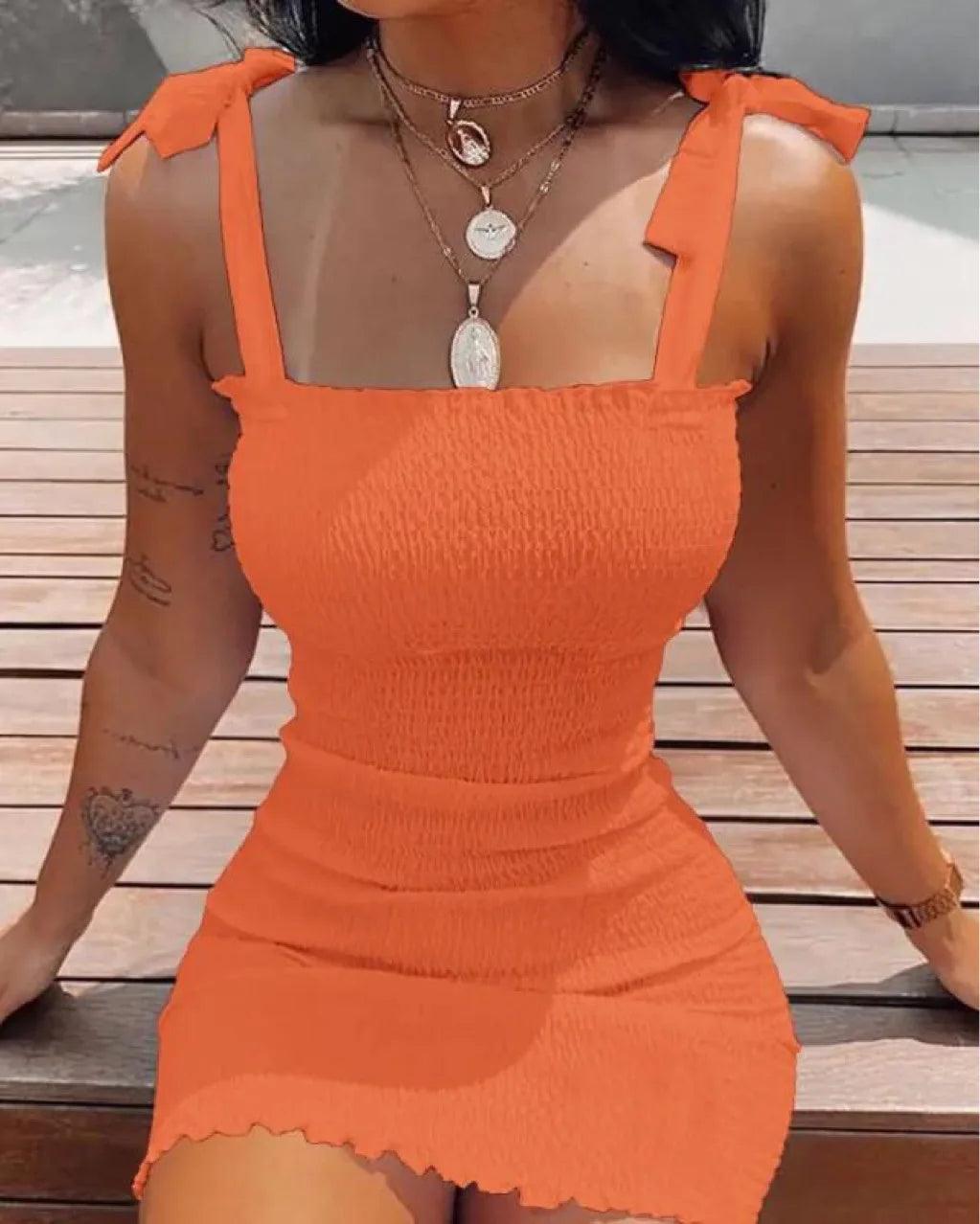 Beach Ready Off-Shoulder White Dress: Stylish Summer Mini Sheath Skirt  ourlum.com Orange XXL 