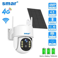 Solar-Powered 4MP PTZ IP Security Camera with Remote Monitoring & Night Vision